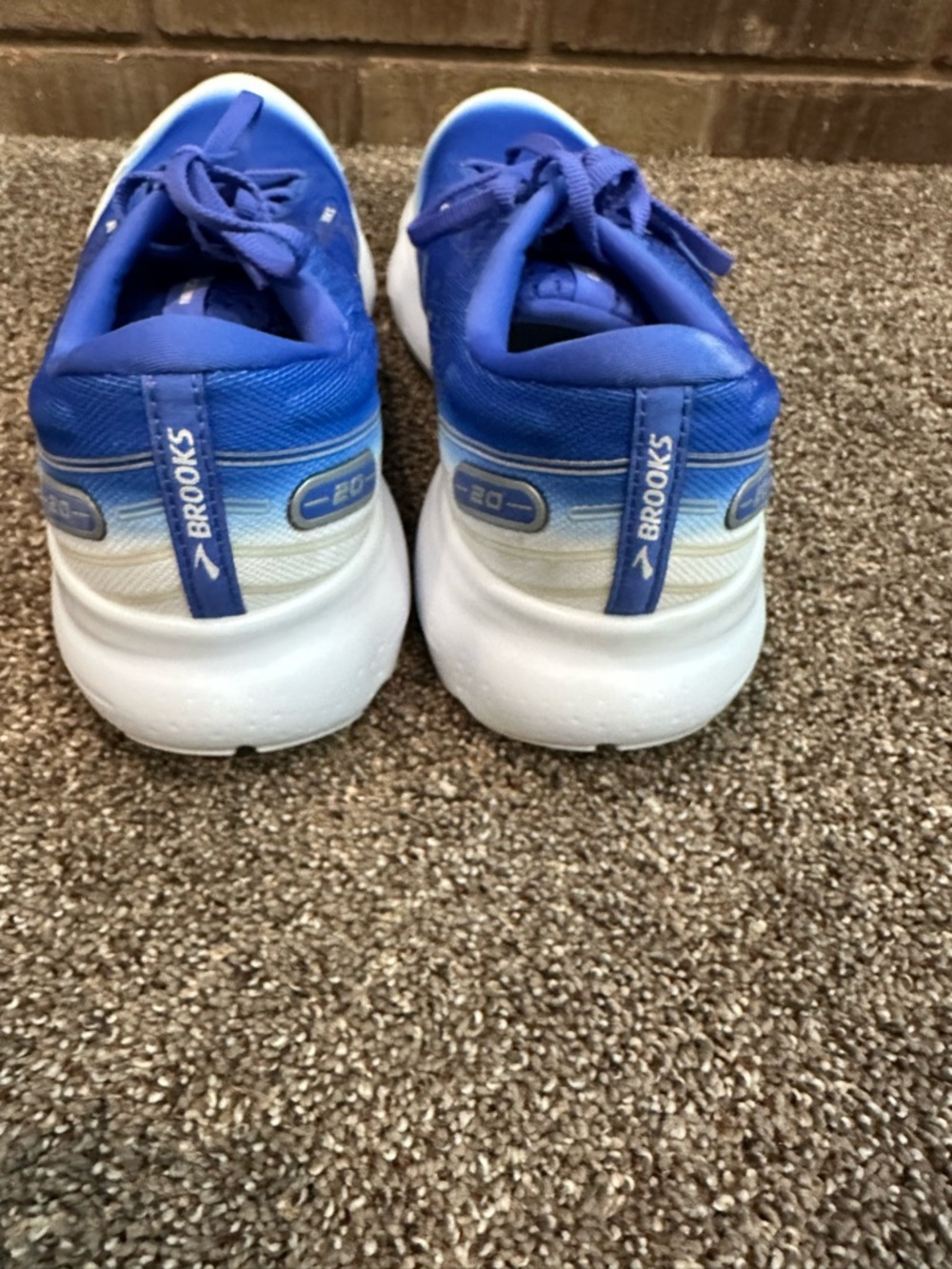 Brooks Glycerin 20 Blue White Ombre Cushion Running Shoes Men's Size 13 - Picture 4 of 7